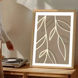 Art Street Beige 1 Piece Synthetic Wood Abstract Wall Paintings-image-44