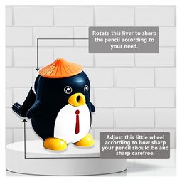 Azhari Penguin Shaped Pencil Sharpener Heavy-duty Manual Portable Sharpener For Kids Color May Vary image 4