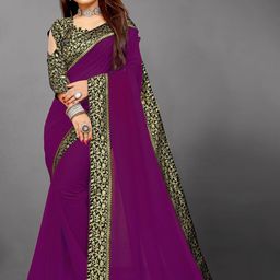 Flip The Style Women Zari Pure Georgette Saree-image-49