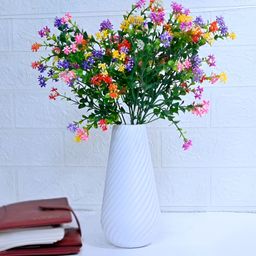 S-Biv Blue & Pink Artificial Flower With Pot-17