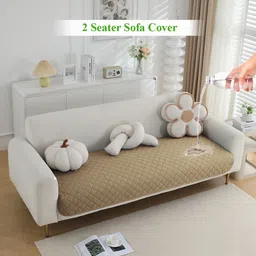 HOKIPO Brown Polyester 1 Piece Sofa Cover-image-30