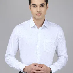 Van Heusen Slim Fit Floral Printed Pure Cotton Formal Shirt-image-51