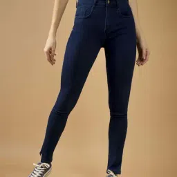 DOLCE CRUDO Navy Plain Jeans-image-78