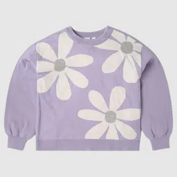 GAP Girls Floral Patterned Pure Cotton Relaxed-Fit Sweater-image-32