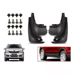 Auto Pearl 2 Pcs Front and Rear Mud Guard For Mahindra Quanto (Black)-35