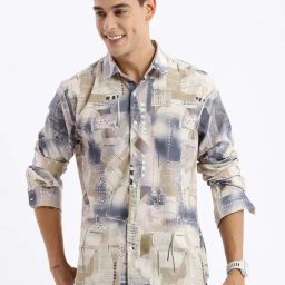 Showoff Multi Slim Fit Abstract Shirt-image-20