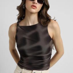 Forever 21 Brown Printed Top-image-38