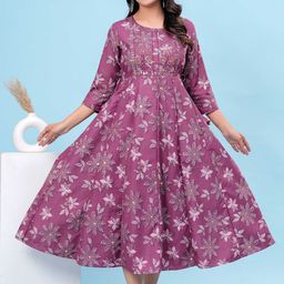 HEARTLOOM Floral Embroidered Anarkali Kurti-image-27