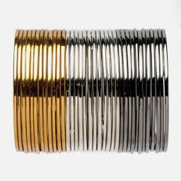 Zeneme Silver Golden & Black Toned Minimal Bangles for Women Set of 24 image 4