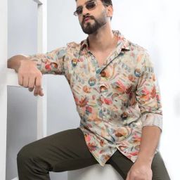Crimsoune Club Multi-Color Blended Slim Floral Shirt-image-15