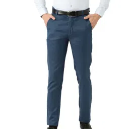 Sojanya Teal Blue Regular Slim Fit Trousers-image-99