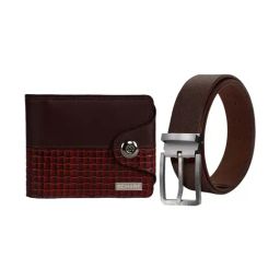 Scharf Brown Leather Set Of Waist Belt And Wallet For Men-image-88