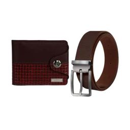 Scharf Brown Leather Set Of Waist Belt And Wallet For Men-image-90