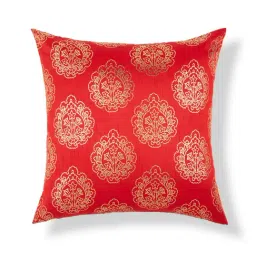 Home4U Red & Gold Poly Dupion Cushion Cover - Set of 1-image-23