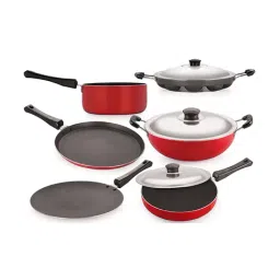 Nirlon Non-Stick Red Aluminium Cookware - Set of 6 Piece-46