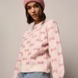 Only Light Pink Self design Pullover-picture-13