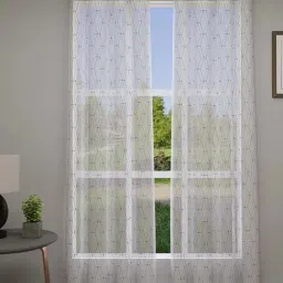 GM White & Blue Polyester Curtain - Set of 2-17