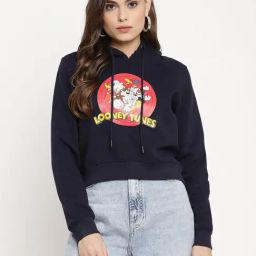 MADAME Navy Printed Hoodie - Looney Tunes-image-68