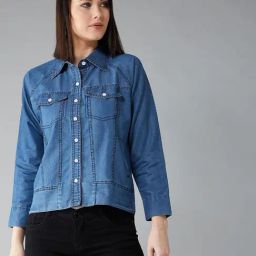 DOLCE CRUDO Blue Regular Fit Jacket-image-4