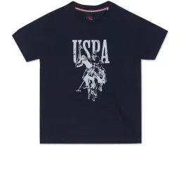 U.S. Polo Assn. Kids Navy Logo Print T-Shirt-image-80