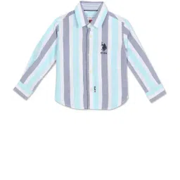 U.S. Polo Assn. Boys White Striped Full Sleeves Shirt-image-37