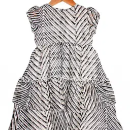 Kiddopanti Kids White & Black Printed Dress-picture-49
