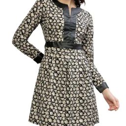 Elle Black Printed A-Line dress-image-41