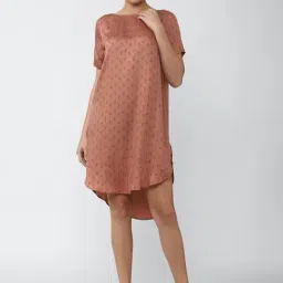 Van Heusen Peach Printed High-Low Dress-image-10