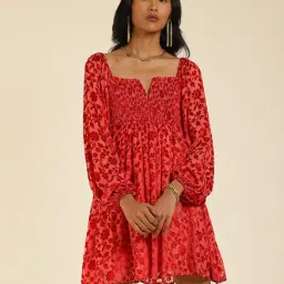 Label Ritu Kumar Red A Line Dress-picture-17
