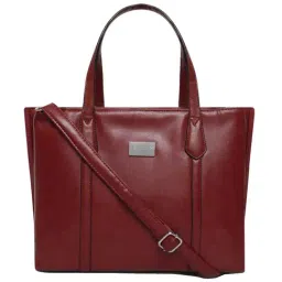 KLEIO Maroon Solid Medium Handbag-20