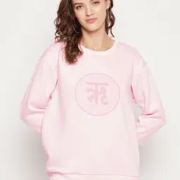 EDRIO Pink Fleece Printed Sweatshirt-picture-30