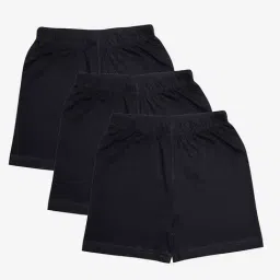 Kiddopanti Kids Black Solid Cycling Shorts (Pack Of 3)-image-56