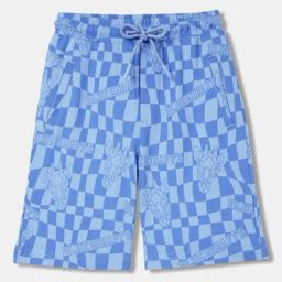 Blue Giraffe Kids Blue Cotton Printed Shorts-picture-27