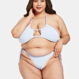 Secrets By ZeroKaata Mild Blue Plain Swimwear Bra Panty Set-image-51
