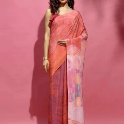 navyasa by liva Red Abstract Printed Saree-picture-16