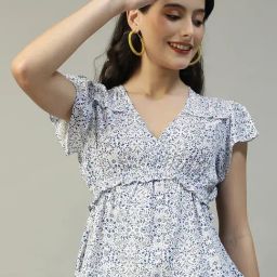 Oxolloxo White Skinny Fit Printed Top-image-87