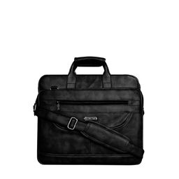 LOREM Unisex Black Textured Laptop Bag-39