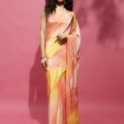navyasa by liva Orange Printed Saree-picture-20