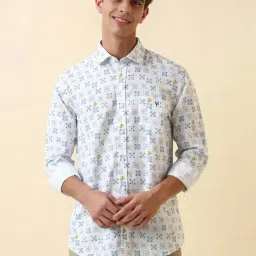 Allen Solly White Slim Fit Printed Shirt-picture-36