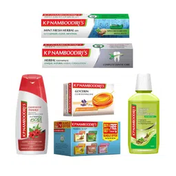 K P Namboodiri's Set Of 5 Toothpaste, Mouthwash, Soap & Hair Cleanser-0