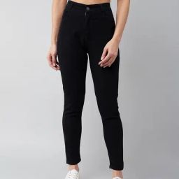 DOLCE CRUDO Black Skinny Fit High Rise Jeans-image-92