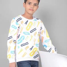 Crimsoune Club Kids White Printed Full Sleeves Sweatshirt-image-43