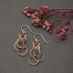 Silberry 925 Sterling Silver 18k Rose Gold Plated Two Tone Silver Eternal Drop Earrings for Women-21