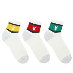 SocksXpress Playboy Multicolor Printed High Ankle Socks Set of 3 Socks-43