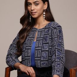 Ritu Kumar Geometric Crop Tailored Jacket-20