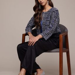 Ritu Kumar Geometric Crop Tailored Jacket image 3