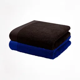 HOME PLUS STUDIOS Blue & Brown 1 Cotton 650 GSM Bath Towel-image-50