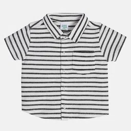 MINI KLUB Boys Striped V-Neck Pockets T-shirt-image-86
