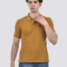 Camla Yellow Cotton Regular Fit Polo T-Shirts-picture-21