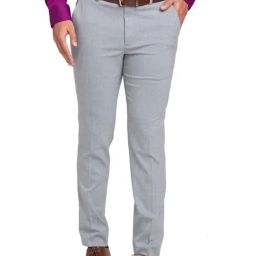 Park Avenue Grey Super Slim Fit Trousers-image-66